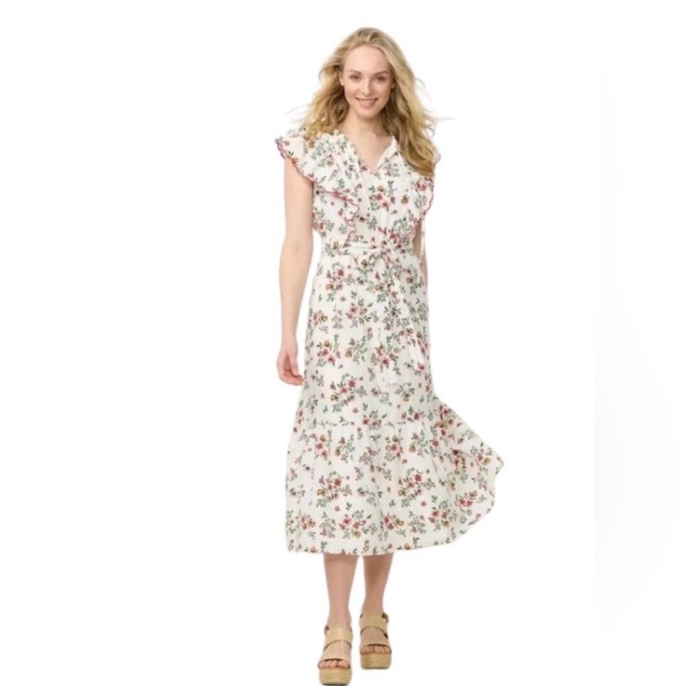 LC Lauren Conrad White Floral Maxi Dress